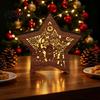 Christmas Gift for Kids 3D Wooden LED Night Light Hollow Carved Tabletop Decor Holiday Decoration with Warm Glow Festive Home And Office Light Lamp