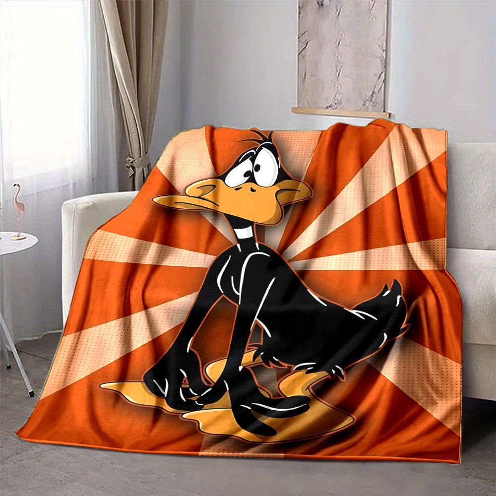 1pc Daffy Duck Blanket Lightweight Flannel Throw For Sofa, Bed, Travel, Camping, Livingroom, Office, Couch, Chair, And Bed