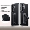 Luxury Business Leather Alloy Folding Stand Phone Case for Samsung S26 Ultra S25 S24 S23 Anti-fall Wrist Strap For Magsafe Cover