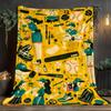 Bright baseball-themed flannel blanket - soft and warm, perfect for camping, sofas, beds, and chairs; a great holiday gift for