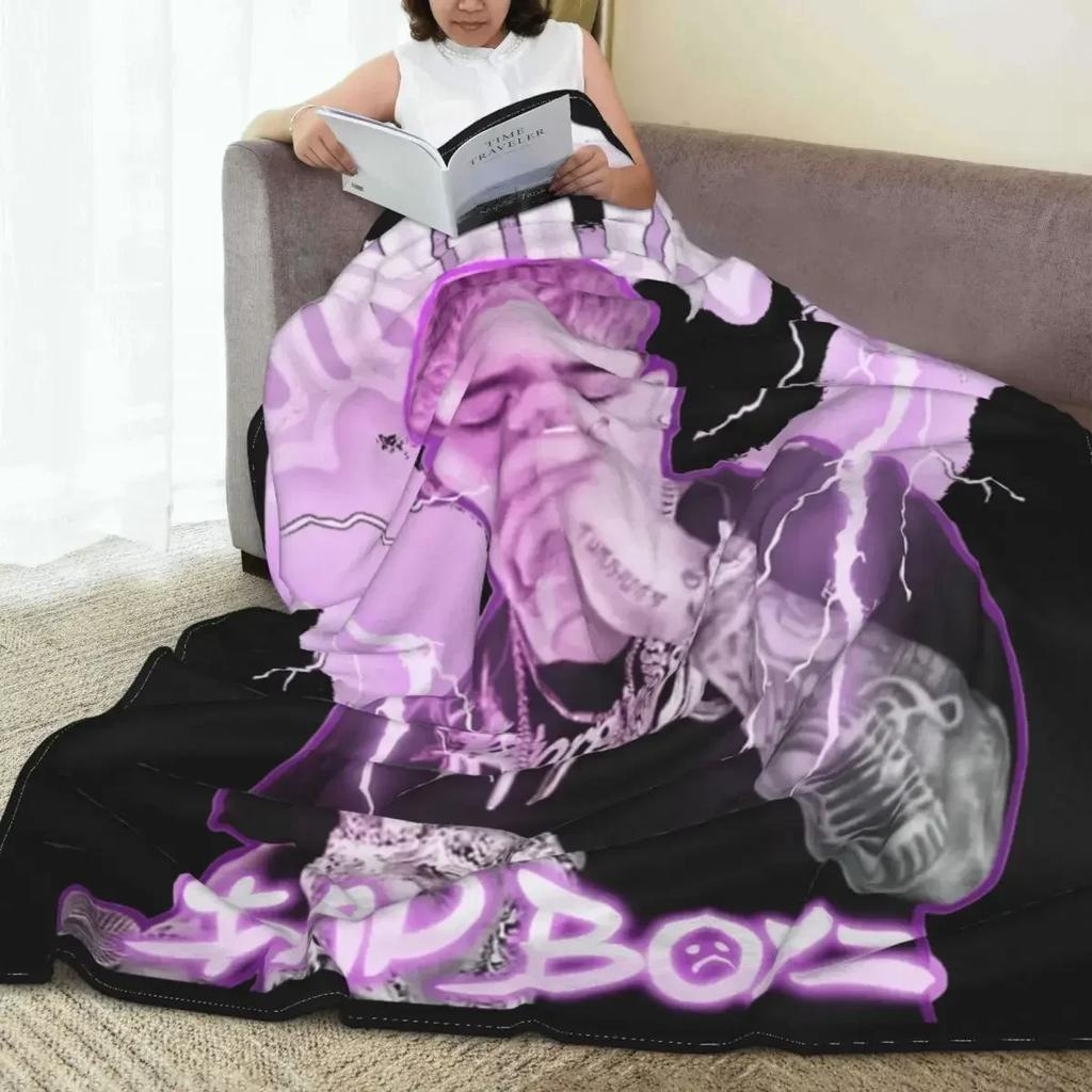 Junior H Sad Boyz Blanket Velvet Decoration Portable Warm Throw Blanket for Bedding Office Bedding Throws