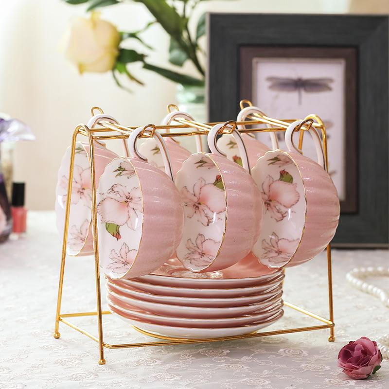 European Style Coffee Cup Set Household Flower Tea Cup