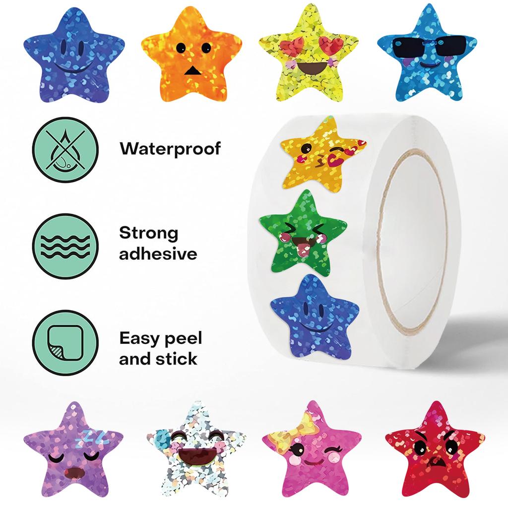 500Pcsroll Colorful Star Stickers For Kids Reward School Classroom Adhesive Star Stickers For Teachers Parents Diy Craft