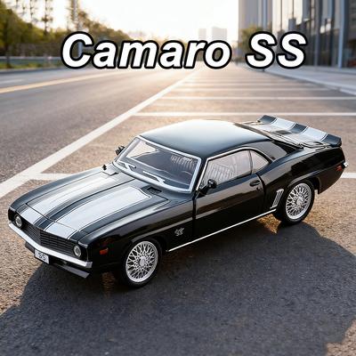 1:32 Camaro Charger 1970 Jouets de Voiture Modèle en Alliage Moulé sous Pression Pneus en Caoutchouc Carrosserie en Métal Son Lumière Rappel Portes Ouvertes Véhicules Cadeau Enfant