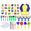 18-Piece Children's Painting Sponge Set: Early Education Doodle & Brush Tools for Kindergarten