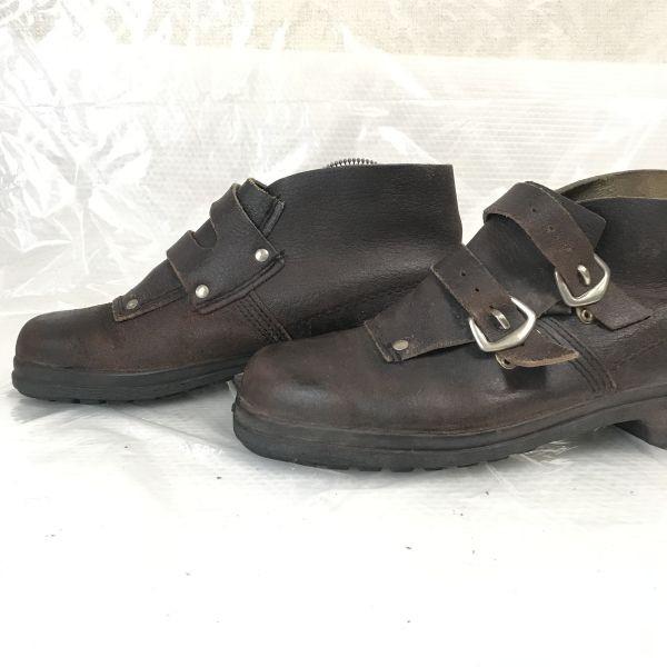 Bacou France Steel Toe Double Monk Boots 40 24.5-25.0 Brown Short Officer Work Military Safety(USED)