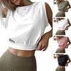Women Summer Crop Top Sleeveless Round Neck Solid Color Vest Slim Fit Pullover Short Length Fitness Sports Female Clothing