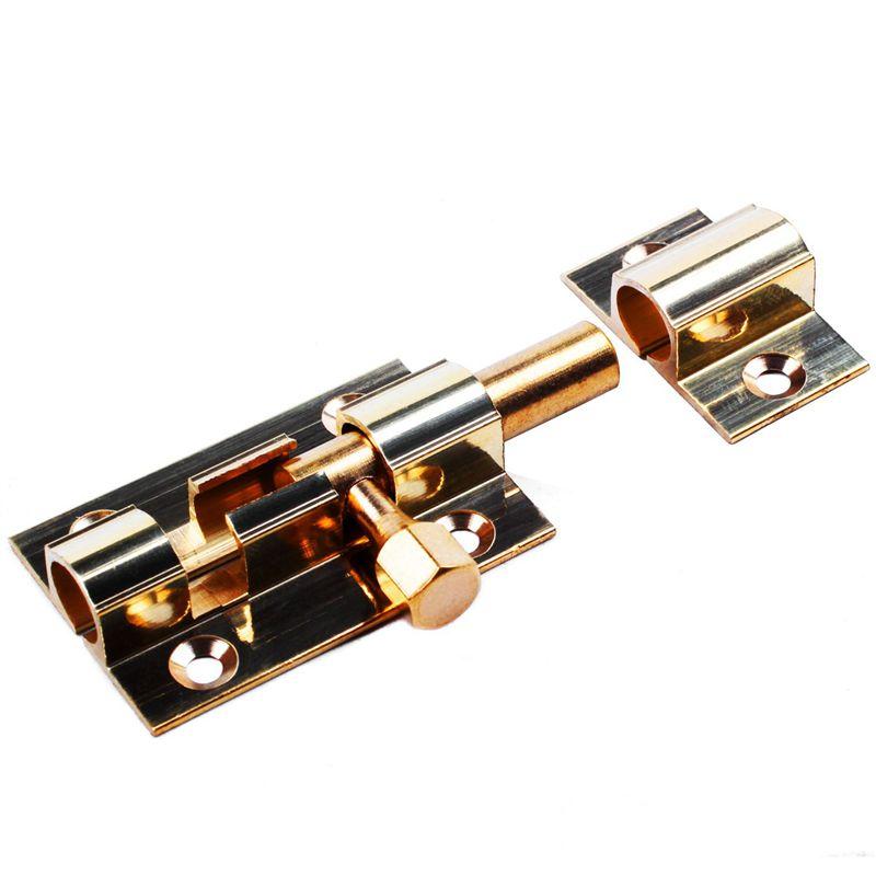 ABUL-10Pcs 1.5-Inch Long Brass Door Latch Sliding Lock Barrel Bolt Gold