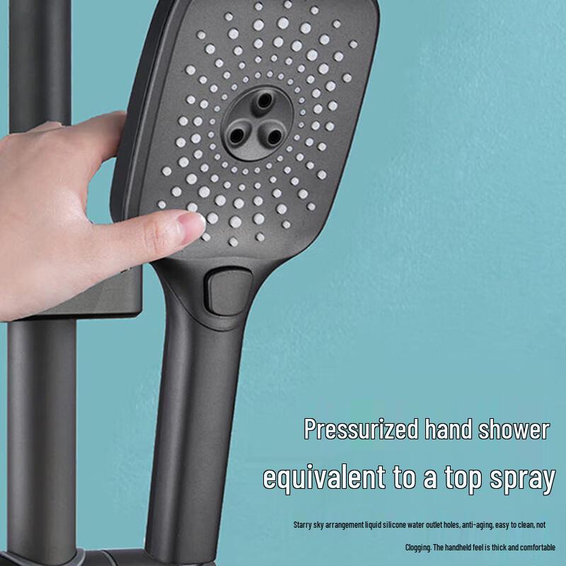 Jingulao Klaviertasten Elegantes Schwarzes Duscharmatur-Set