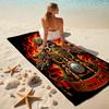 1PC Custom Name Biker Spirit Flames Beach Towel Highly Absorbent And Sand-Resistant Towel for Swimming, Pool, Yoga, And Travel Lightweight