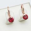 Exquisite Russian 585 Purple Gold Retro Shiny Red Stone Star Earrings Rose Gold Plated Color Gold Sweet Earrings