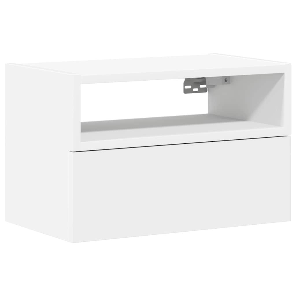 Nightstand, Wall-Mounted, 45X26X28.5 Cm, White