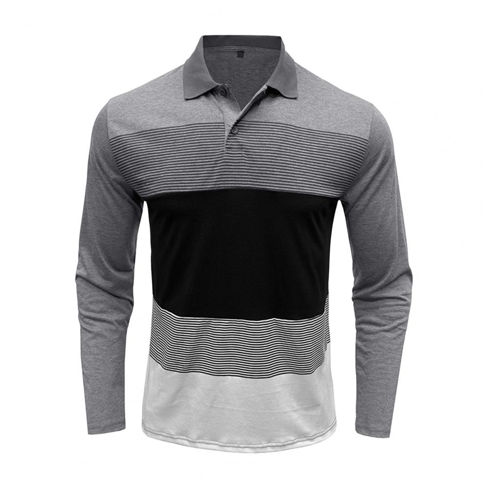 

Мужская верхняя часть, мужская полосатая рубашка-пуловер с принтом для фитнеса, деловая одежда, длинные рукава, эластичная ткань, средняя длина, дизайн, мужская рубашка S светло-серый