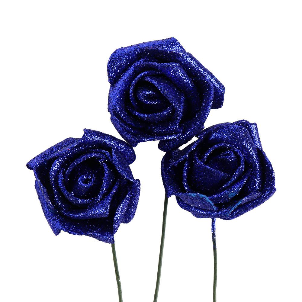 DIY Bride Bouquet Wedding Party Decor Blue Roses Artificial Flowers Foam Roses Artificial Roses Decoration