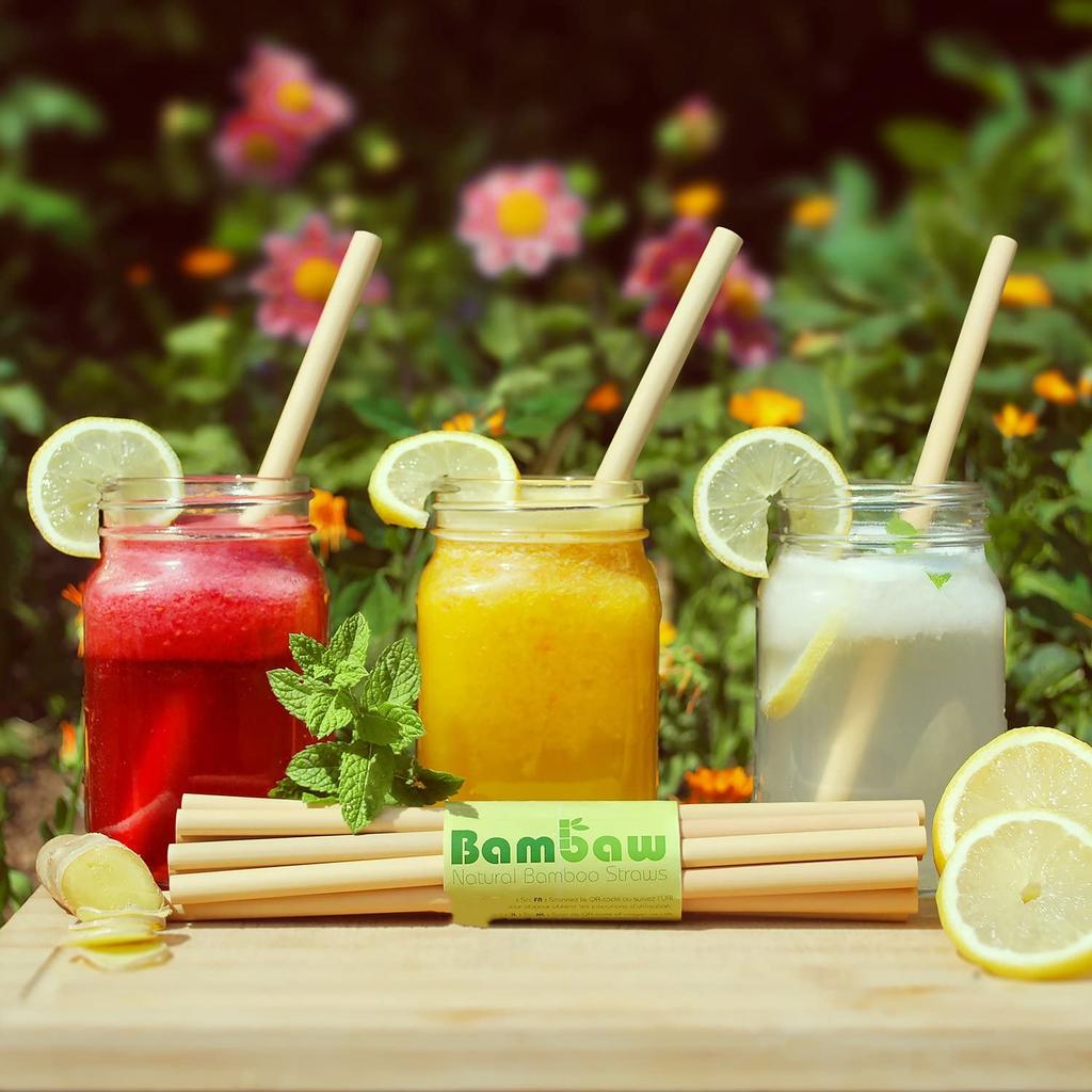 New Style Reusable Bamboo Straws,BPA Free Bamboo Straws Reusable Organic,Eco Straws Alternative To Plastic Straws,Strong&Durable