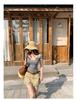 2026 Summer Korean Style Slim-Fit Wool T-Shirt for Women - Spicy U-Neck, Short-Sleeved, Sexy & Trendy