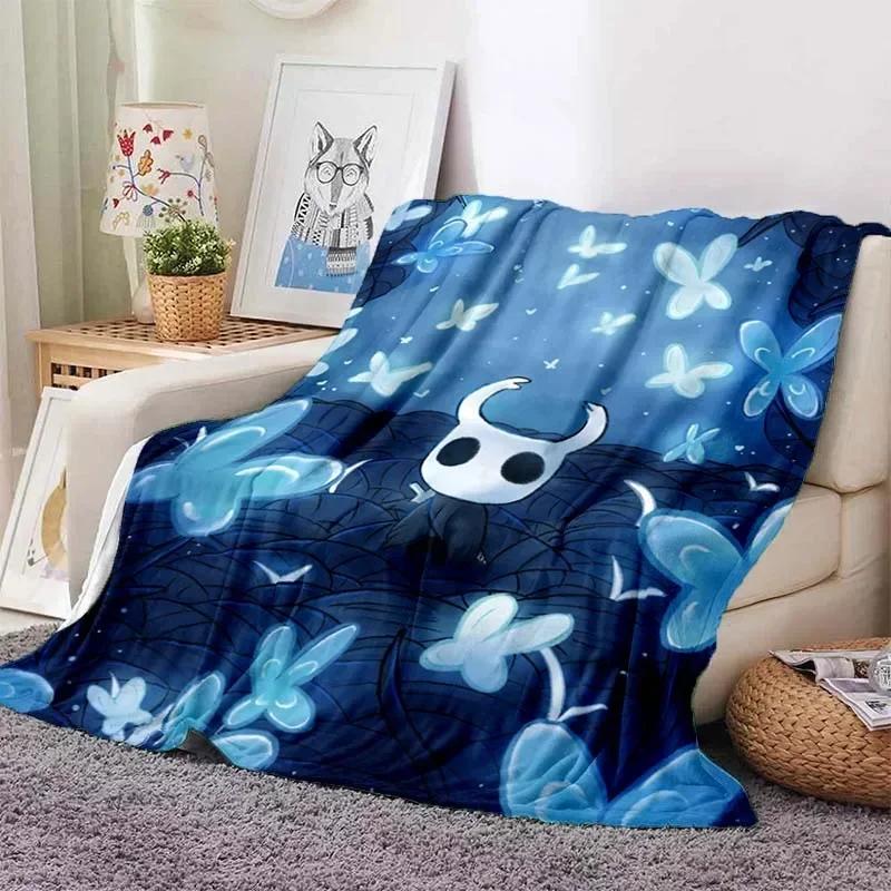 Hollow Knight Fashion Digital Printed Pattern Thin Blanket Flannel Blanket Portable Home Travel Office Lunch Break Blanket