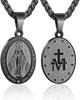 Collana con Pendente della Vergine Maria per Uomo Medaglia Miracolosa Accessorio in Acciaio Inossidabile