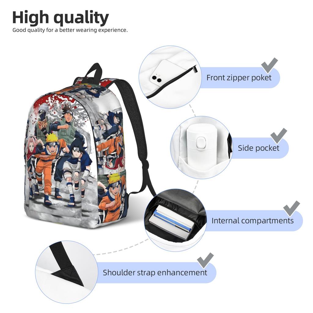 Fashion Naruto anime comic Backpack Mochilas Kawaii Office Work Large Capacity Rucksack