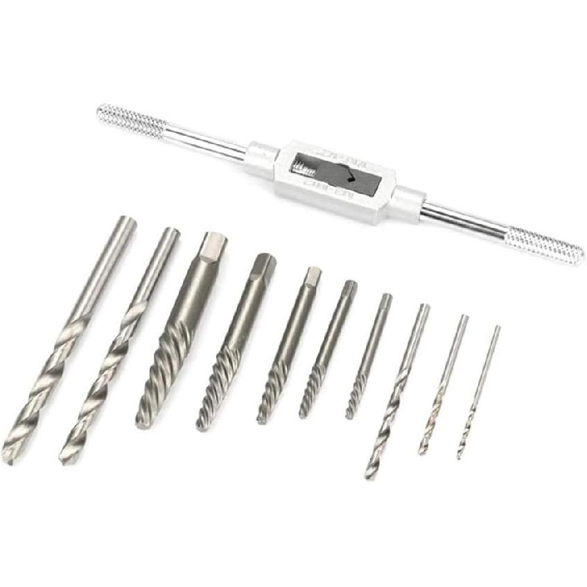 11 PCS Screw Extractor Tool Kit Set, Remove Broken Bolt Fastener,Use by Manually or with a Hammer or Electric Drill