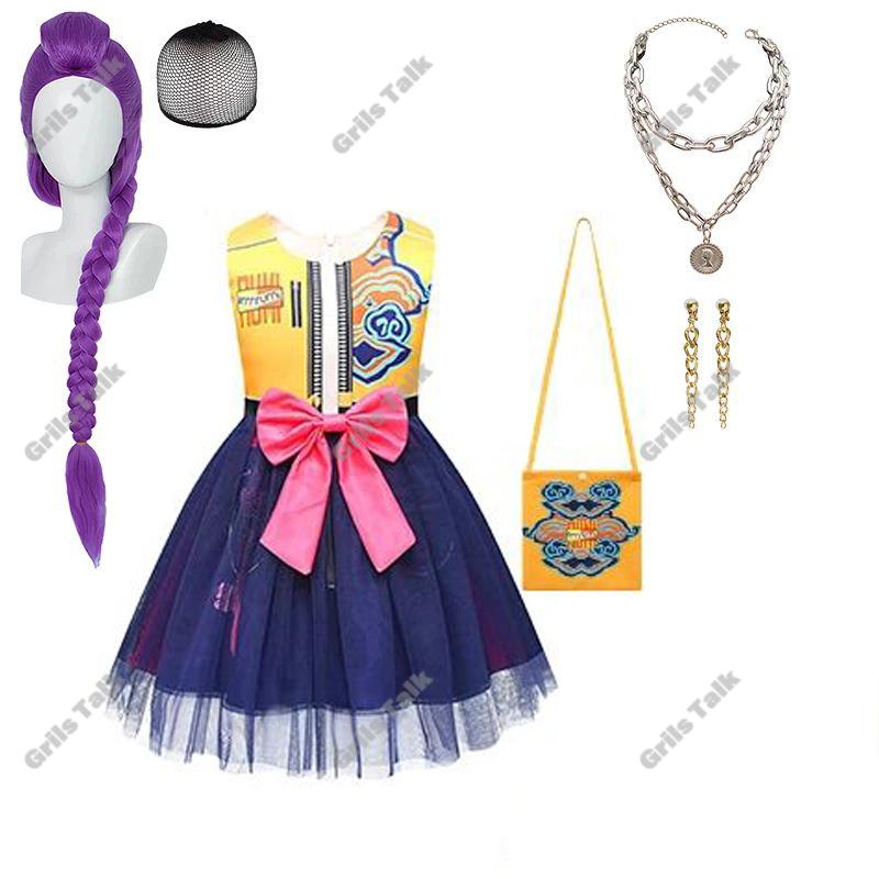 Fashion Pop Girls Dress Summer Children's Cosplay Costume Demon Masquerade Halloween Party Set Carnival Costumes 3-10 Years