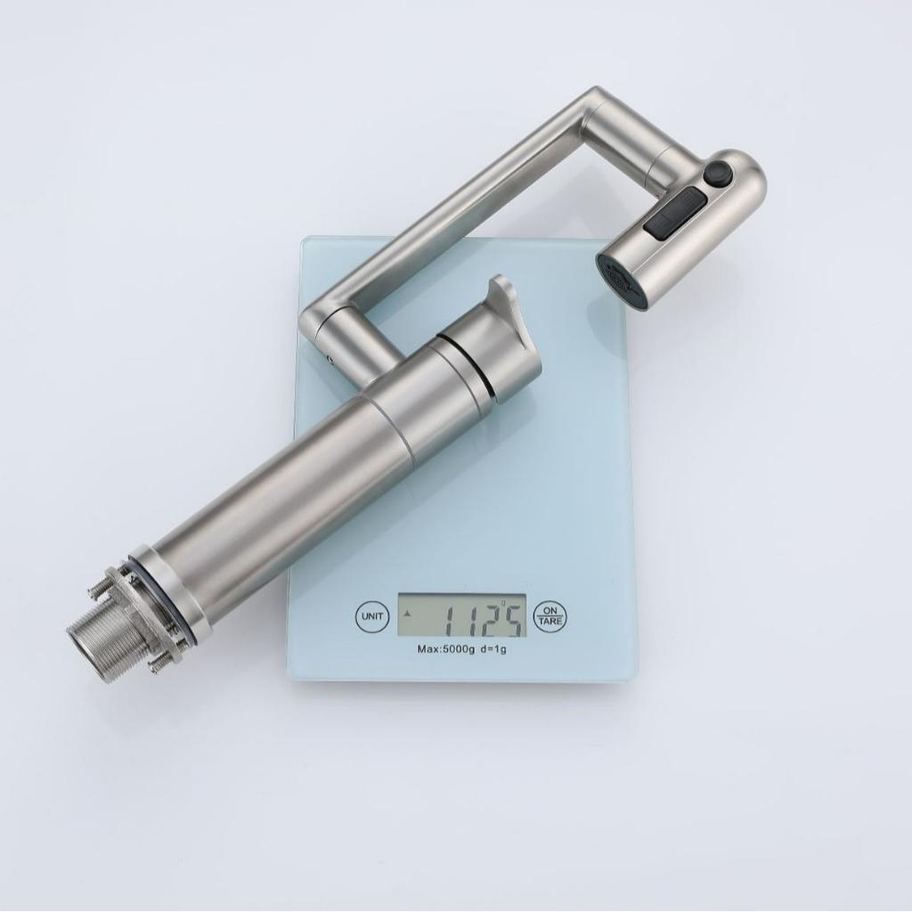 304 Stainless Steel Single Hole Hot And Cold Mixer Bathroom Basin Faucet Brushed Deck Mounted Washbasin Crane For Bathroom