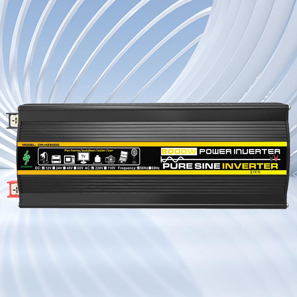 3000W-8000W Pure Sine Wave Inverter Portable Power Voltage Converter DC 12V to AC 220V for Car Home Outdoor Solar Use