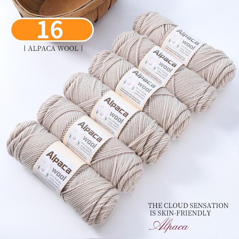 Alpaca Wool Medium Thick Yarn Ball for Hand-Knitted Cardigans, DIY Scarves, and Sweaters