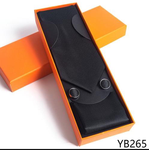 Herrenkrawatte mit quadratischer Manschette, Geschenkbox-Set, Business-Casual-Krawatte, Orange, Geschenkbox