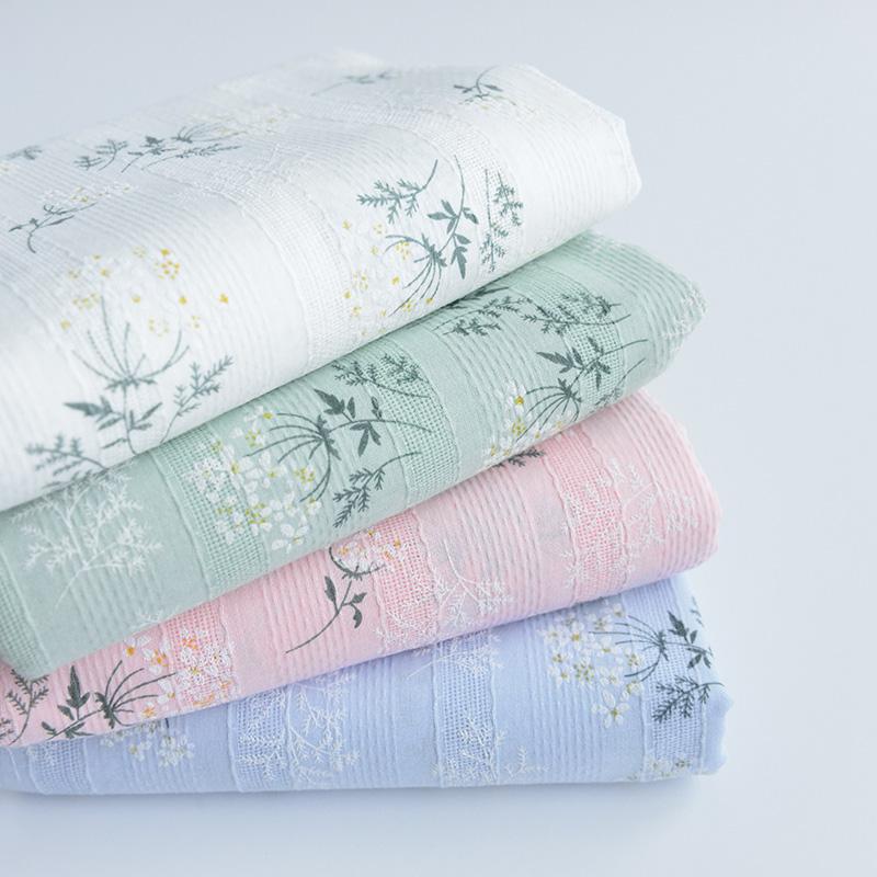 Pure Cotton fabric Small Jacquard imitation embroidery Material cotton clothing handmade DIY fabric skirt children's clothing fa