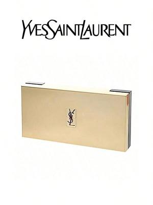 YSL Women's Golden Storage Case with Built-in Mirror, Portable for Easy Touch-ups