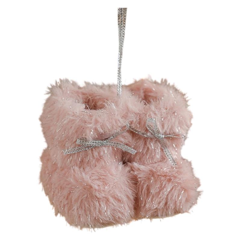 Plush Christmas Boot Ornament Soft Festival Tree Hanging Decors For Holiday Party Gift