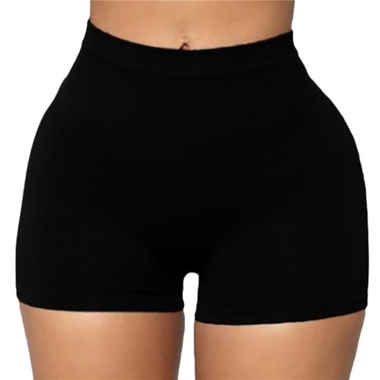 Pantalones Cortos de Yoga Ajustados Alta Elasticidad Color Sólido Por Encima de la Rodilla Suaves Anti-exposición Levanta Glúteos Cintura Alta Talla Grande Pantalones Base Ropa para Mujer