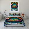 Christmas Tree and Ornaments Pattern Bedding Set (1 Duvet Cover, 2 Pillowcases, Duvet Not Included)