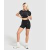 Gymshark Mesh Graphic Crop Top Black B4b1l Bb2j