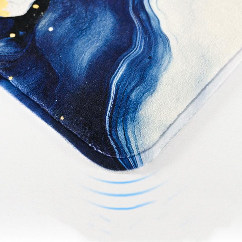 Marble Household Bathroom Absorbent Floor Mats, Light Luxury, High-end Imitation Cashmere Toilet Non-slip Mats
