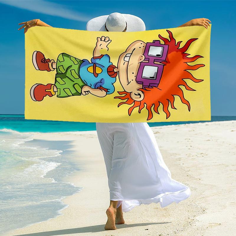 Rugrats In Paris Fashion Beach Towel: Ideal for Summer Adventures Soft, Absorbent and Quick Drying Suitable for Swimming and Bathing