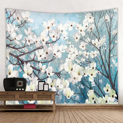 Vintage Oil Painting Tapestry, Plant Flower Wall Hanging, Hippie Home Art Decoration, Living Room, Bedroom Wall Decoration