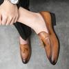 Man Wedding shoes slip on Dress Moccasins Boat Shoes Top Quality Tassel Loafers Men Casual Shoe black Leather Men Shoes