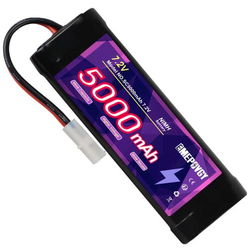 7.2V Nickel-Metal Hydride Battery, 5000mAh High-Capacity, with Tamiya Plug, Compatible with a Wide Range of RC Cars and Trucks, CE, RoHS, MSDS, and UN