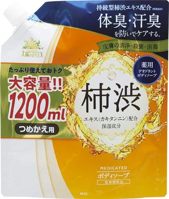 Medicinsk Taiyo no Sachi EX Persikotannin Kropp Stor Kapacitet Liter [Kvasiläkemedel] Tvål, Påfyllning, 1.2 (x 1)