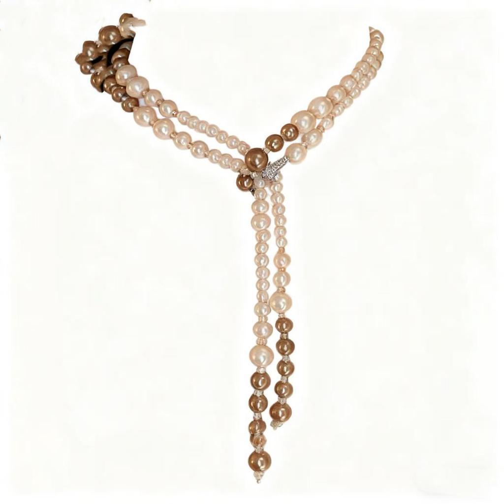 Elegant Multi-layer French Pearl Necklace - Versatile Design for High-end Sweater Chains