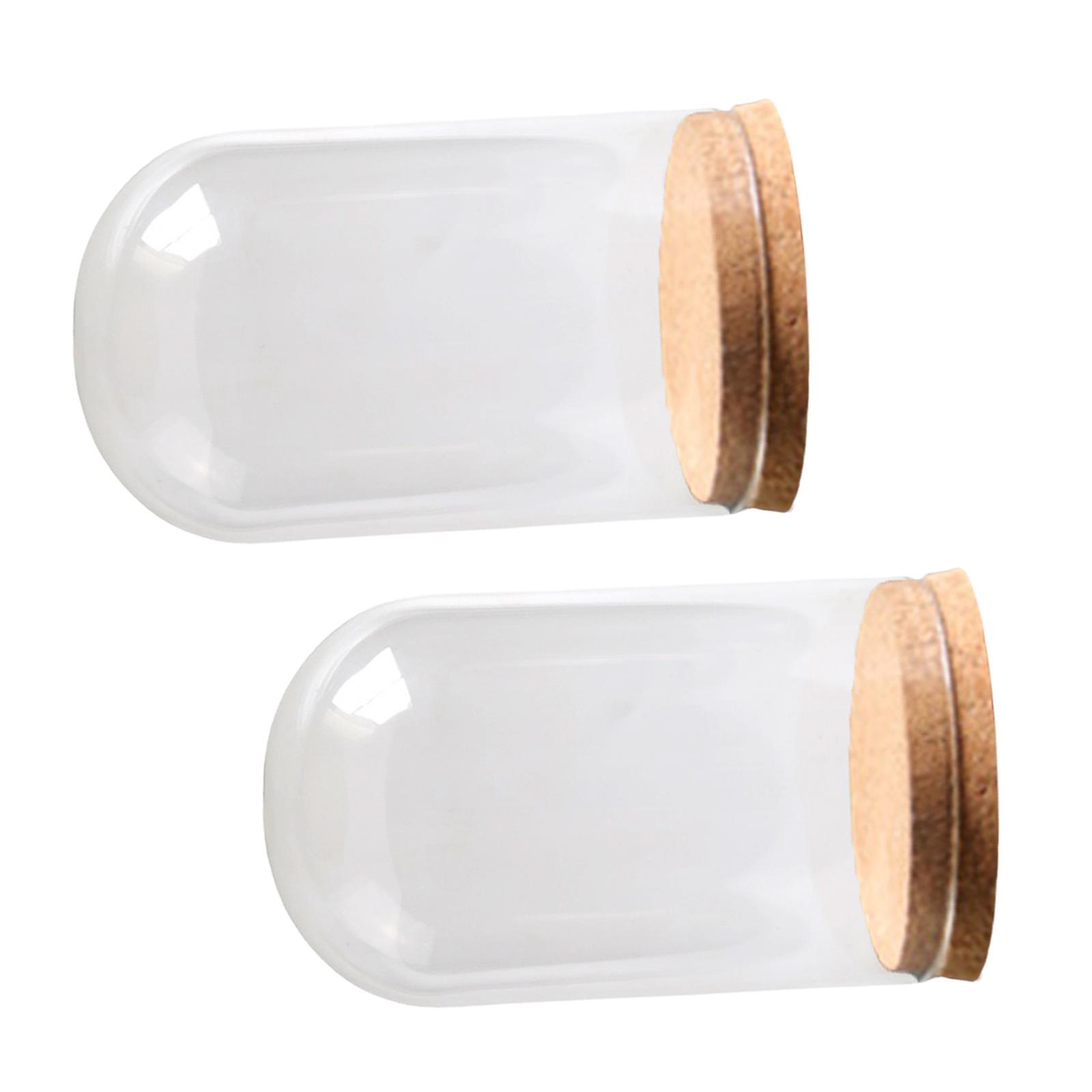 

2 шт. Мини стеклянный купол подставка с пробковой основой стеклянный клош колокол банка для коллекционирования и DIY рукоделия украшение A