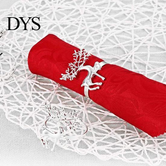 Zinc Alloy Napkin Rings Christmas Deer Ring, Elk Holder, Holiday Table Decorations Ring for Winter Party Festive Dining Decoration Elegant Settings