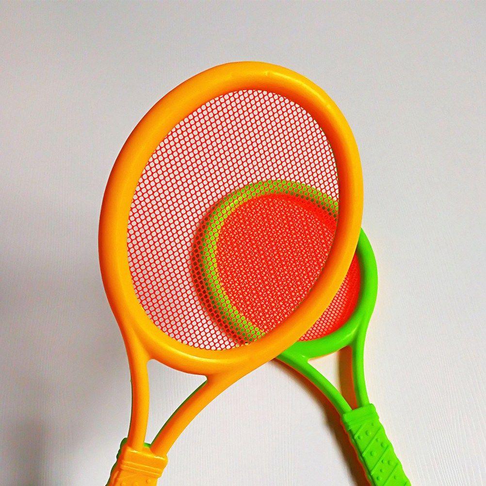 Badminton Rackets Balls Set Compact Lightweight Sturdy Handle Elastic Net Outdoor Indoor Sports Game for Kids Boys Girls