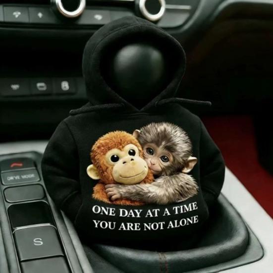 Monkey Hoodie Gear Shift Cover Funny Sweatshirt Shift Knob Sleeve for Car Easy to Install Unique Interior