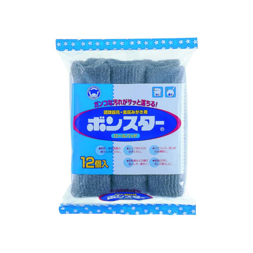 Bonstar Metal Scouring Pad Roll, 12-Pack, for Polishing Cookware and Metal, Quickly Removes Stubborn Stains, Ideal for Microwaves, Stainless Steel Sin