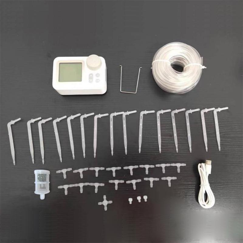 

Цифровой программируемый таймер подачи воды, комплект для автоматического капельного полива, 15 комнатных растений в горшках, поддержка автоматического полива в помещении белый