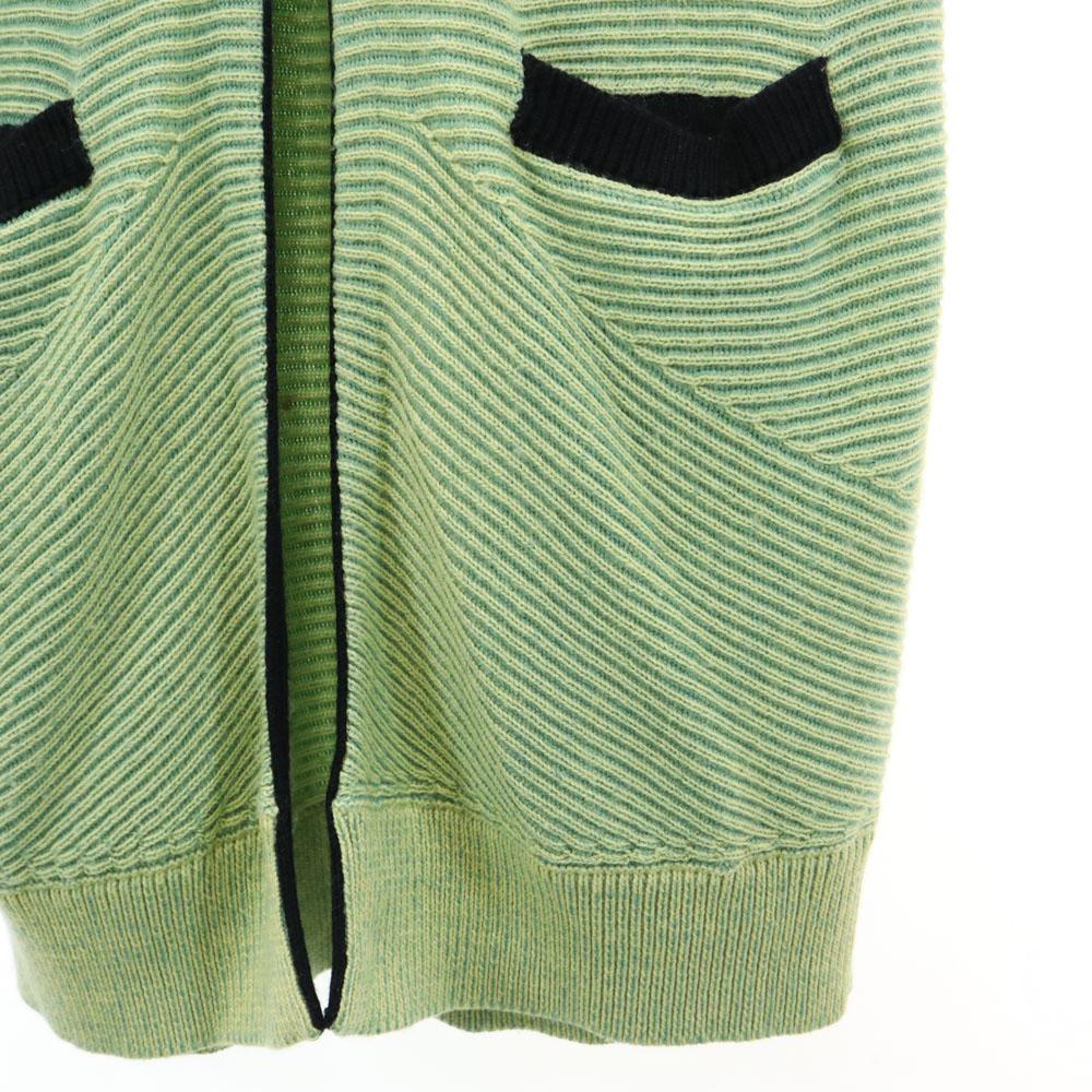 Emporio Armani Long Sleeve Long Knit Cardigan 42 Yellowish Green Women Used