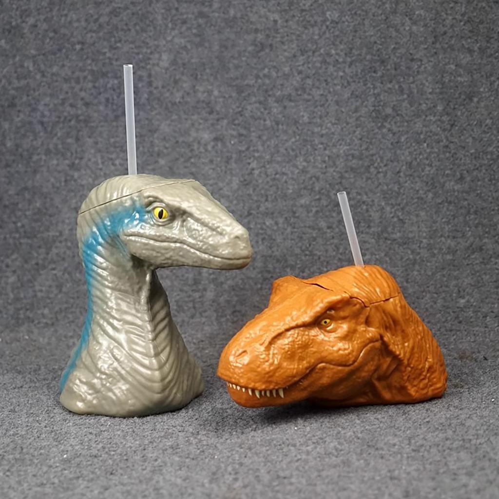 Kreslený kelímek, Dinosauří láhev na vodu Opakovaně použitelný plastový kelímek s kupolovým víčkem a brčkem